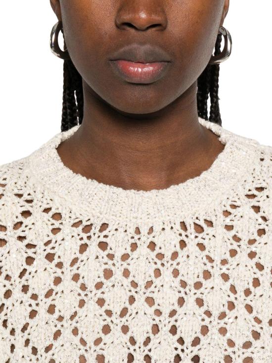26SS 파비아나 필리피 시퀸 코튼 리본 스웨터 MAD276F101M102VR1 WHITE - FABIANA FILIPPI