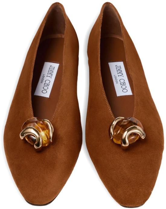 26FW 지미추 플랫 슈즈 MARGOTFLATBSBTANAMBER BROWN - JIMMY CHOO