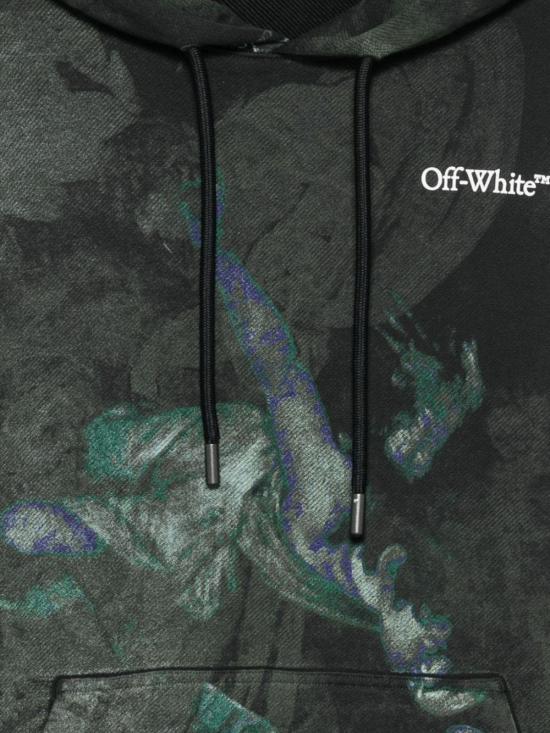 26SS 오프화이트 후드 티셔츠 OMBB085S26FLE00D0001 BLACK - OFF WHITE