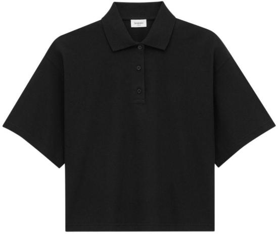 25FW 생로랑 폴로 티셔츠 841963Y37HC1000 BLACK