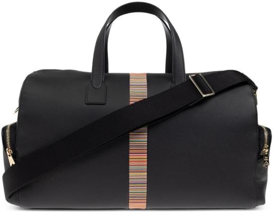 26SS 폴 스미스 스트라이프 시그니쳐 레더 트림 데이 홀드올 더플백 M1A8180CMULTI79 BLACK