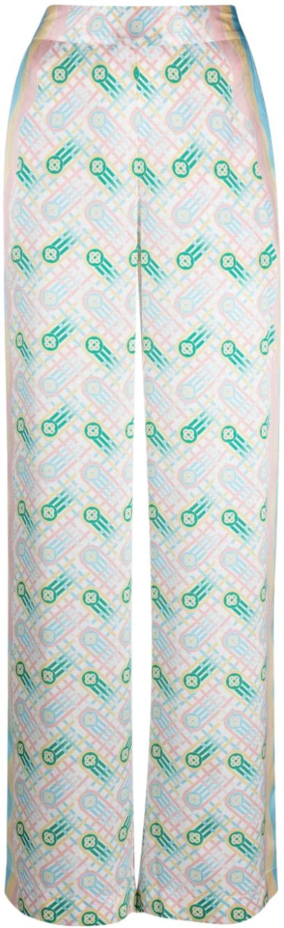  카사블랑카 팔라초 팬츠 WPS24TR15201PINGPONGPRINT WHITE