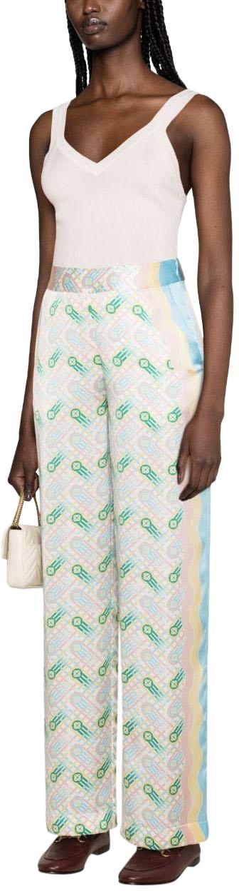  카사블랑카 팔라초 팬츠 WPS24TR15201PINGPONGPRINT WHITE - CASABLANCA