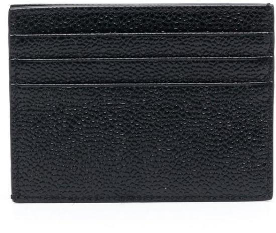 26FW 톰브라운 페블 그레인 레더 스트라이프 노트 카드 홀더 MAW031L00198001 BLACK - THOM BROWNE