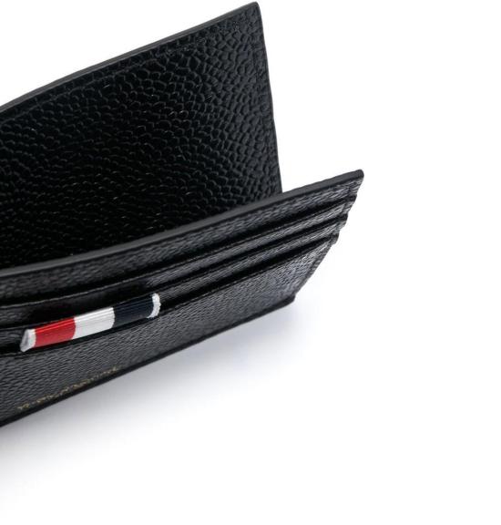 26FW 톰브라운 페블 그레인 레더 스트라이프 노트 카드 홀더 MAW031L00198001 BLACK - THOM BROWNE