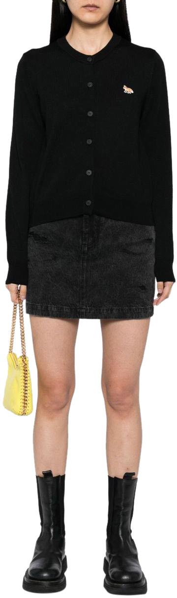 26SS 메종키츠네 베이비 폭스 메리노 레귤러 가디건 PW00502KT1181P199 BLACK - MAISON KITSUNE