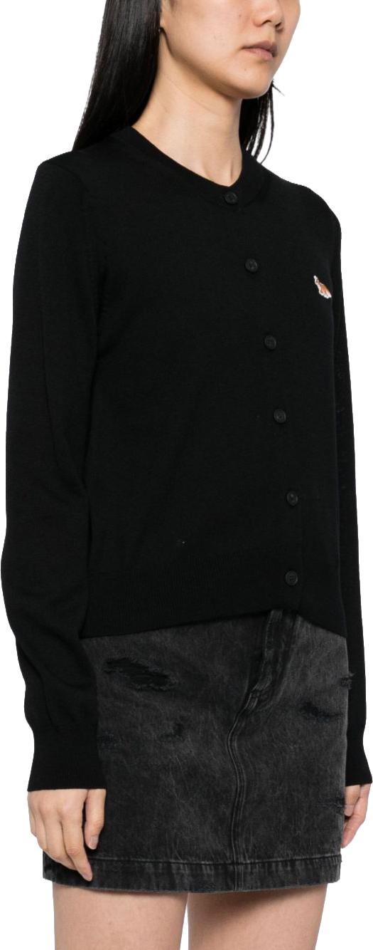 26SS 메종키츠네 베이비 폭스 메리노 레귤러 가디건 PW00502KT1181P199 BLACK - MAISON KITSUNE