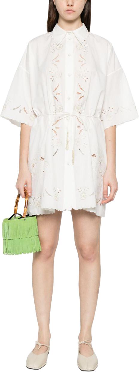 26SS 포르테포르테 숏 원피스 14847MYDRESSCRYSTAL WHITE - FORTE FORTE