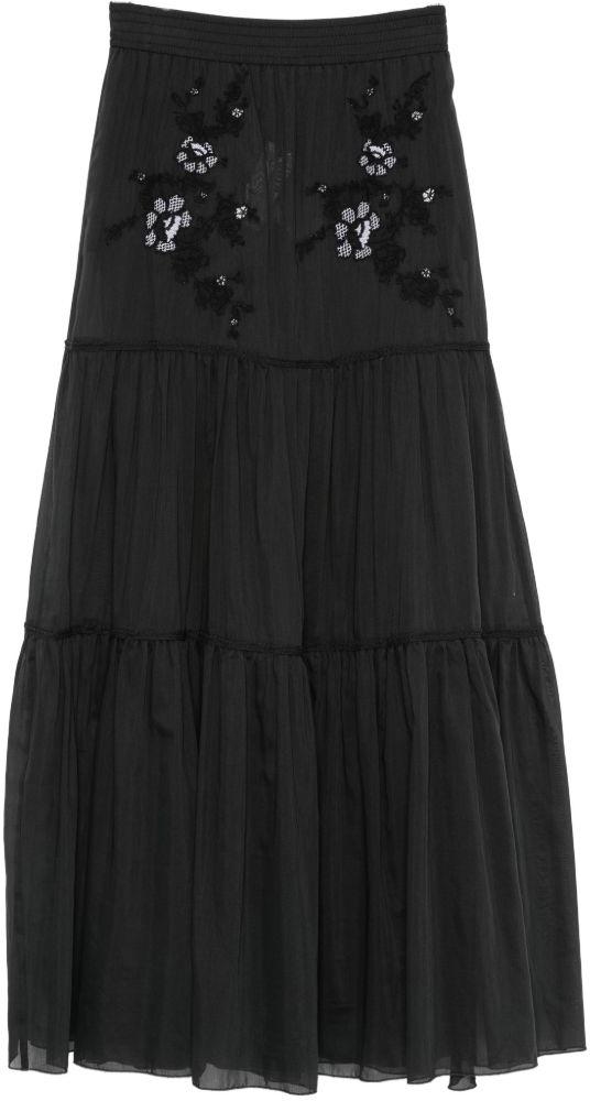 26SS 에르마노 설비노 롱 스커트 D484O608XYRR4820 BLACK