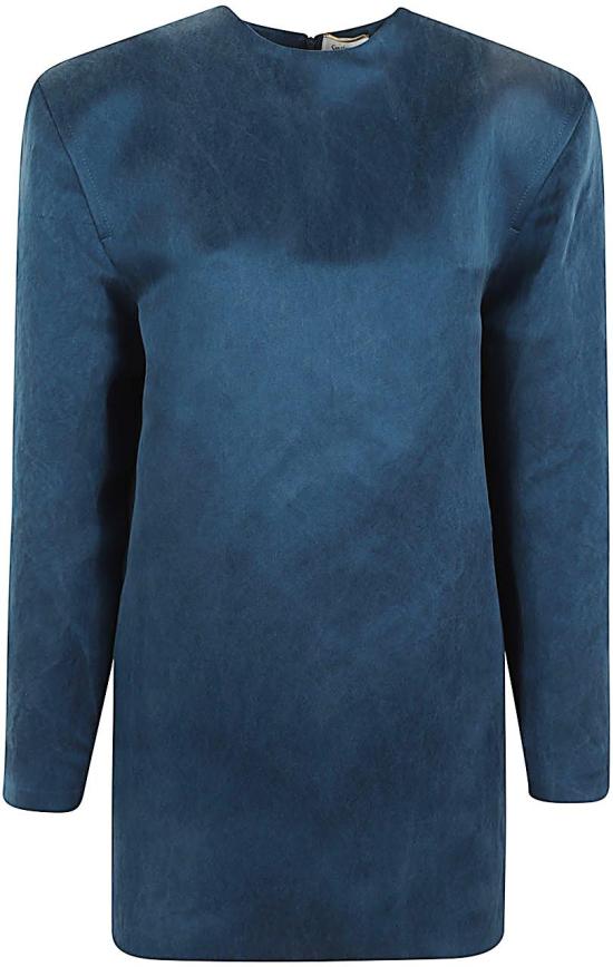 25FW 생로랑 숏 원피스 848977Y5J304582 BLUE