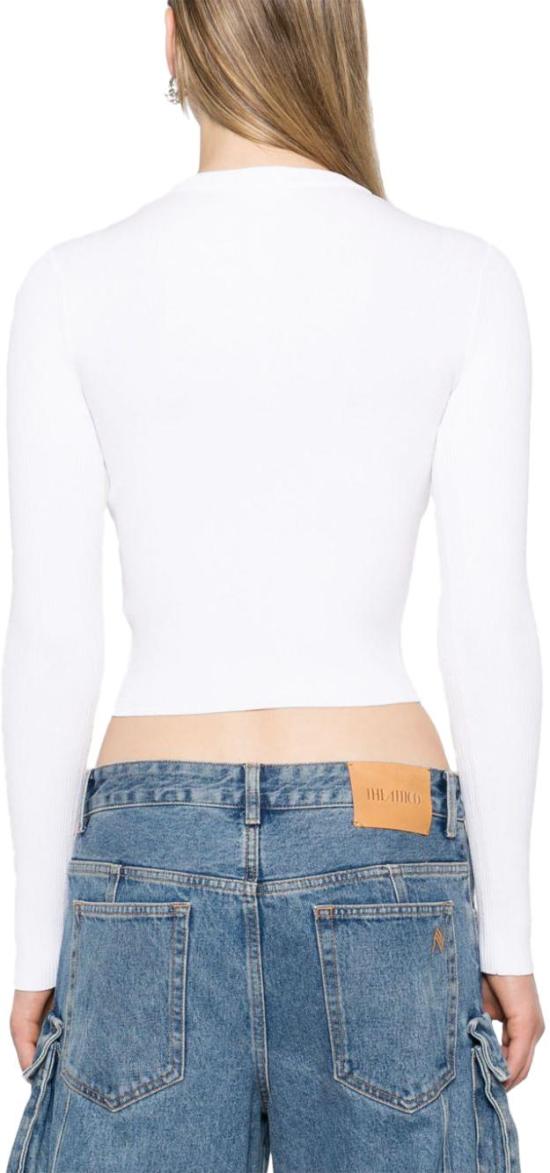 26SS 디젤 M-발라리 오발 D 립 니트 비스코스 블렌드 탑 A153280DLAX100 WHITE - DIESEL
