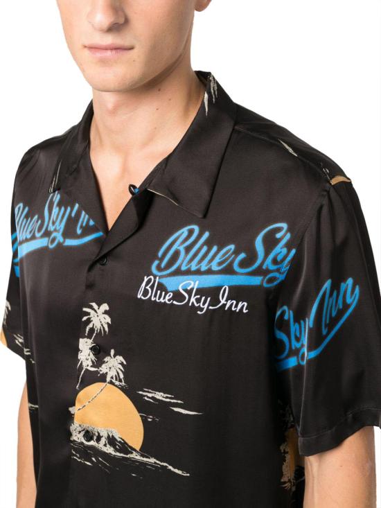  블루스카이인 반팔 셔츠 BS2303SH047ISLAND BLACK - BLUE SKY INN