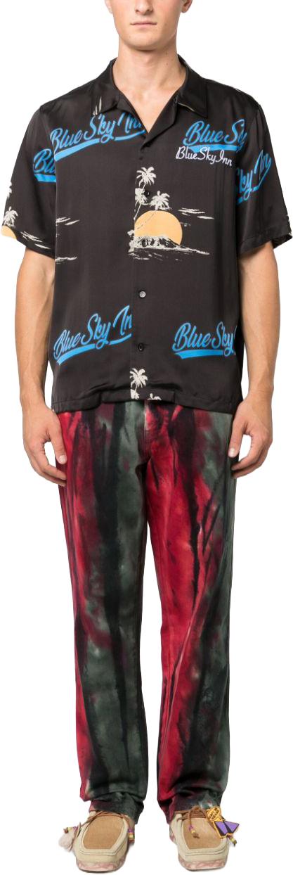  블루스카이인 반팔 셔츠 BS2303SH047ISLAND BLACK - BLUE SKY INN