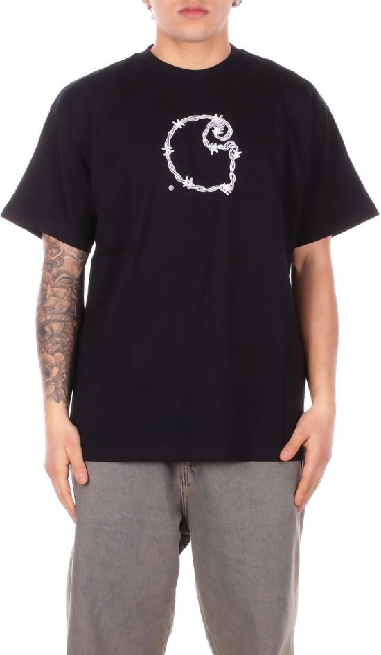 26SS 칼하트 숏슬리브 바브와이어 C 티셔츠 I03623789XX BLACK