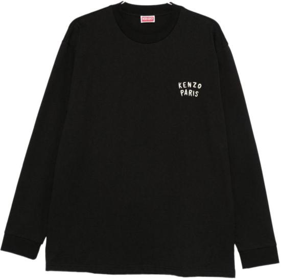 26SS 겐조 Boke Heart 릴렉스 롱슬리브 FG55TL3034SY99J BLACK