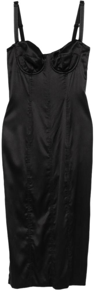 26SS 돌체앤가바나 스트레치 새틴 드레스 F6DIHTFURAGN0000 BLACK