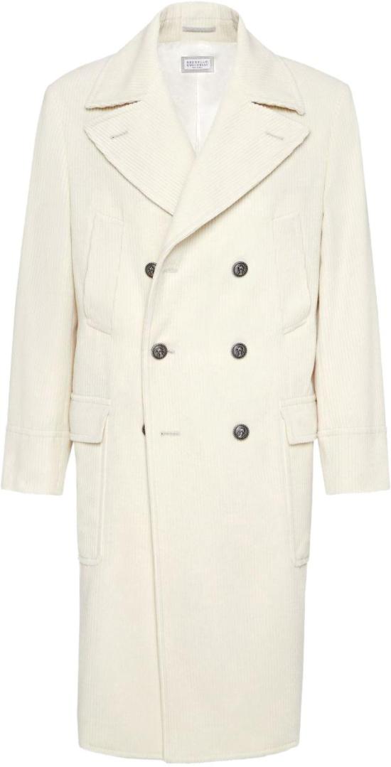 25FW 브루넬로 쿠치넬리 캐시미어 더블 코트 MV4239139KC369 WHITE
