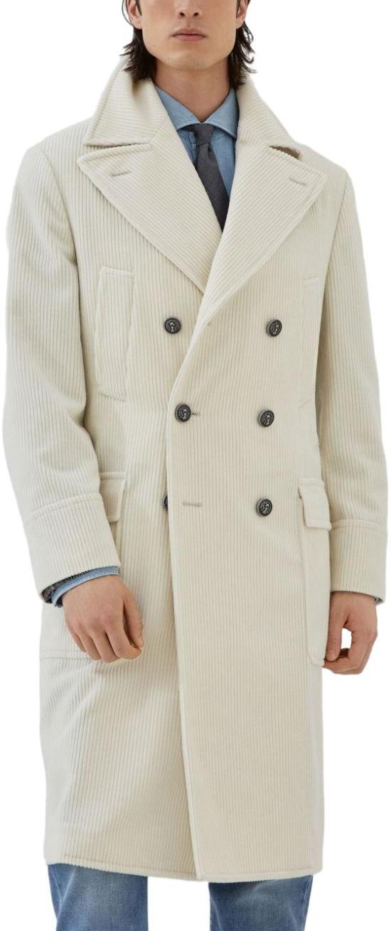 25FW 브루넬로 쿠치넬리 캐시미어 더블 코트 MV4239139KC369 WHITE - BRUNELLO CUCINELLI