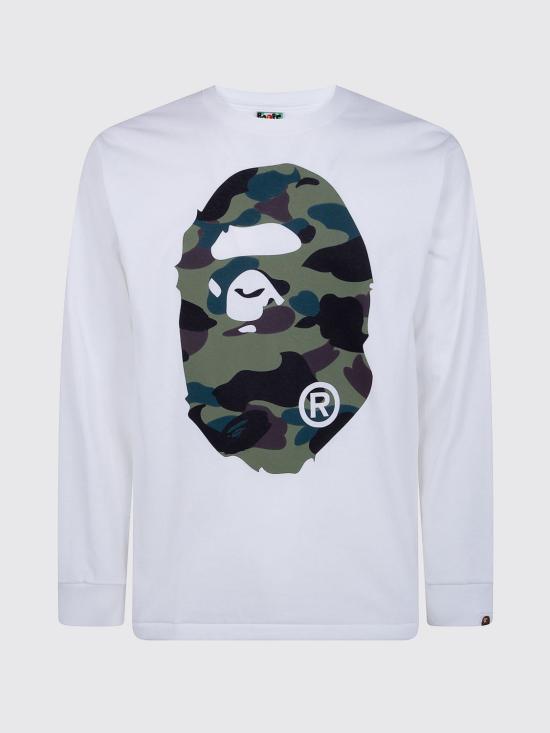 26SS 베이프 긴팔 티셔츠 001LTM301015M WHXGR White - BAPE