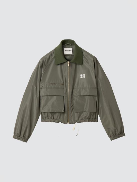 26FW 미우미우 테크니컬 패브릭 블루종 자켓 ML151613MF F0414 Green