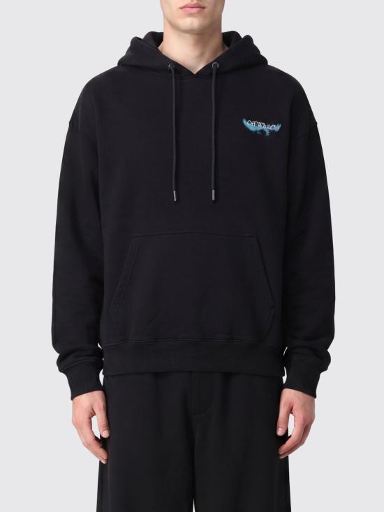 26SS 오프화이트 후드 티셔츠 44MBB085S26F00E 0001 Black