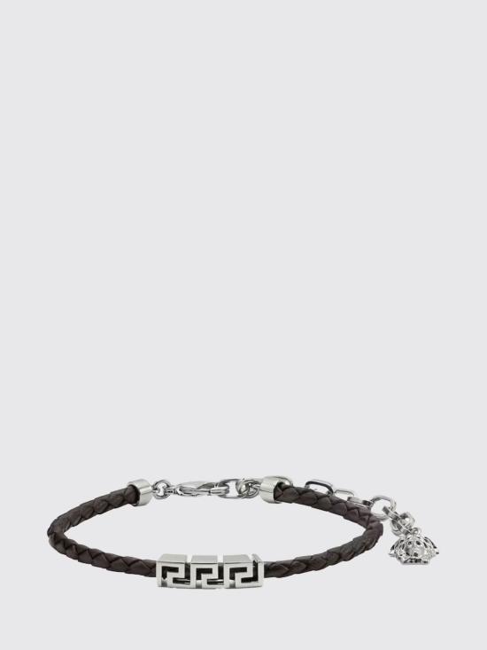 26SS 베르사체 그레카 레더 브레이슬릿 10227921A00637 1NB2P Steel