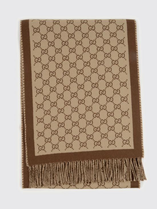 26SS 구찌 울 자카드 스카프 8355343G200 9865 Brown