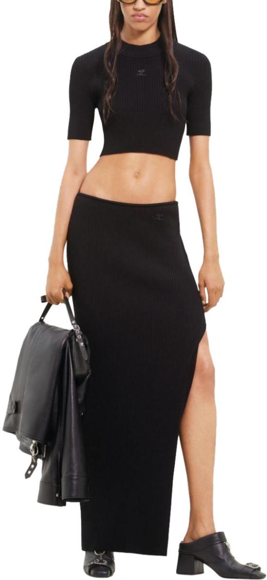  쿠레쥬 롱 스커트 124MJU145FI00019999 BLACK - COURREGES