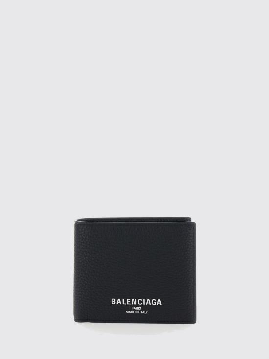 26SS 발렌시아가 크레딧 스퀘어 폴디드 월렛 8066422ABV0 1000 Black