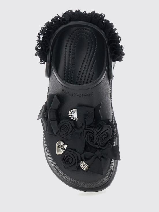 26SS 발렌시아가 x 크록스 지비츠 뮬 720762W0FPA 1000 Black - BALENCIAGA