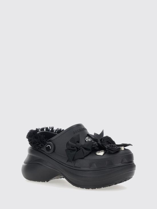 26SS 발렌시아가 x 크록스 지비츠 뮬 720762W0FPA 1000 Black - BALENCIAGA