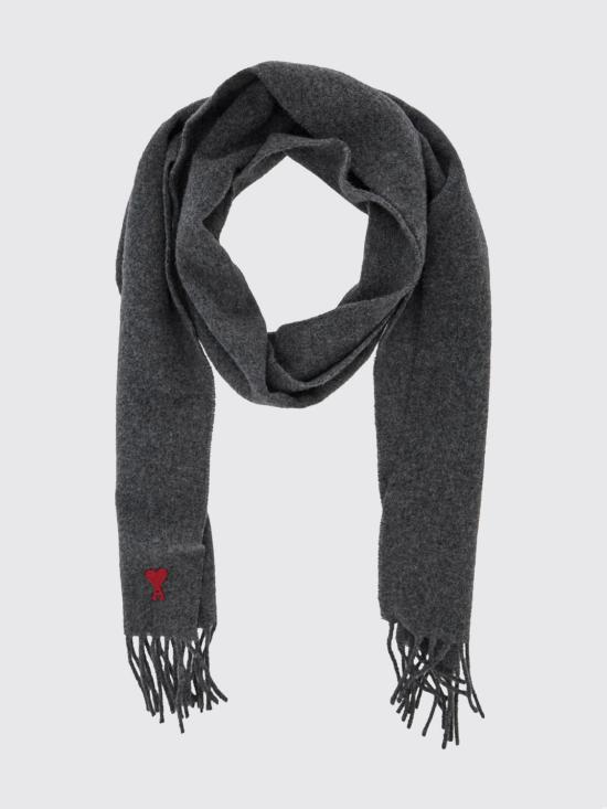 26SS 아미 스몰 하트 로고 울 클래식 머플러 BFUSF405334 061 Grey - AMI