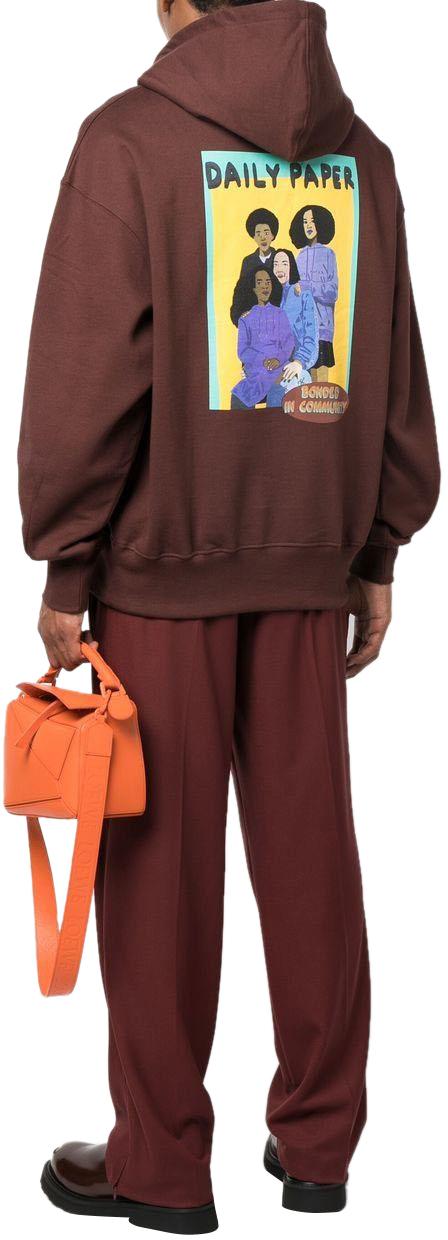  데일리 페이퍼 후드 티셔츠 2223057CHOCOLATEBROWN - DAILY PAPER