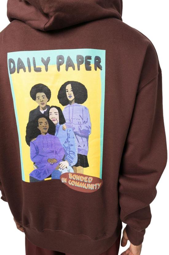  데일리 페이퍼 후드 티셔츠 2223057CHOCOLATEBROWN - DAILY PAPER