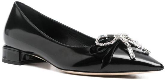 26SS 지미추 플랫 슈즈 AURIAFLATBSVBLACKCRYSTAL - JIMMY CHOO