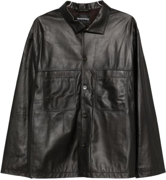 26SS 엠포리오 아르마니 가죽 자켓 EM004729AF22948U8168 BROWN