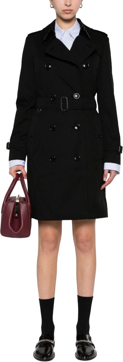  버버리 첼시 헤리티지 코튼 트렌치 코트 8079402A1189 BLACK - BURBERRY