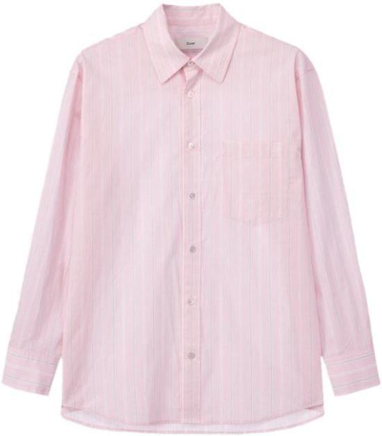 26SS 던스트 긴팔 셔츠 CAMICIAUNISEXOVERSIZEDSTRIPEDSOFTROSA PINK