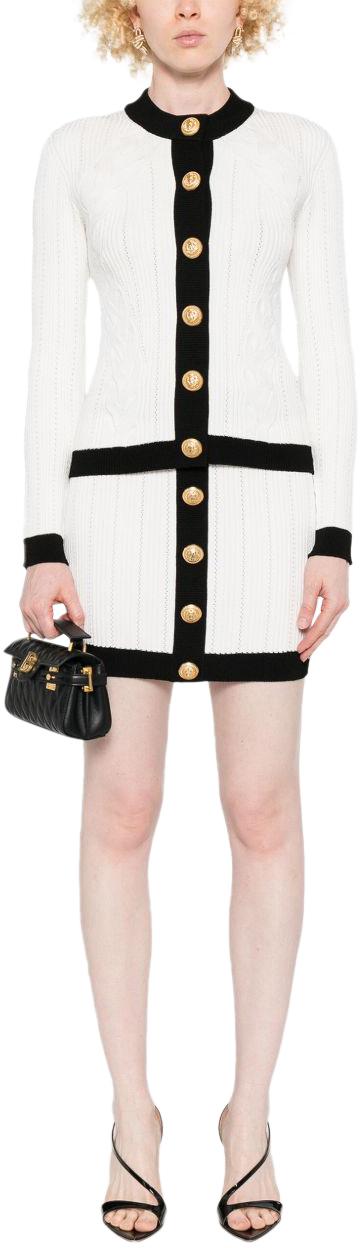 25FW 발망 숏 스커트 FF1LB039KI64GAB WHITE - BALMAIN