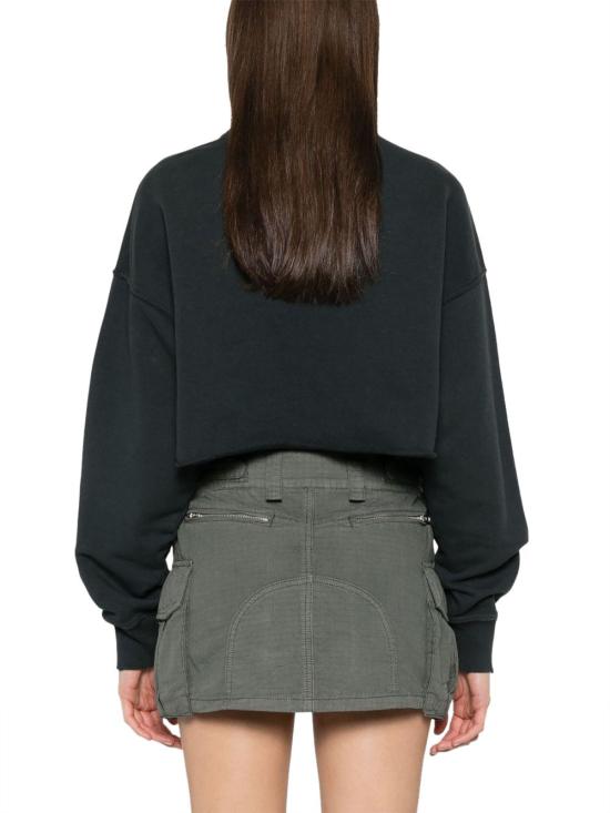 26SS 골든구스 크리스탈 프론트 크롭 코튼 스웨트셔츠 GWP02203P00189690456 BLACK - GOLDEN GOOSE
