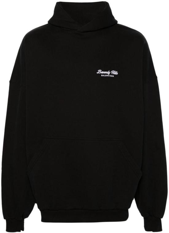  발렌시아가 비버리힐스 오버사이즈 후드 티셔츠 739024TQVS79034 BLACK