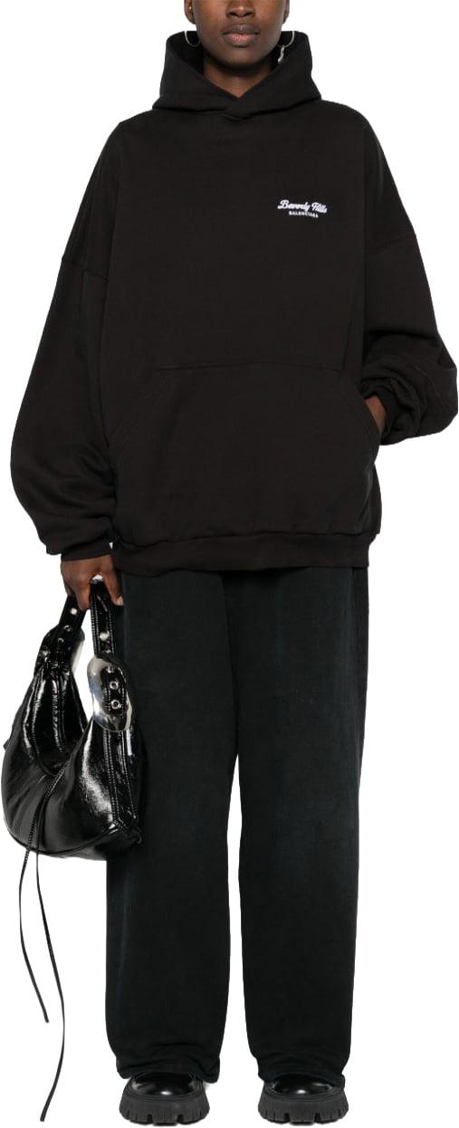  발렌시아가 비버리힐스 오버사이즈 후드 티셔츠 739024TQVS79034 BLACK - BALENCIAGA