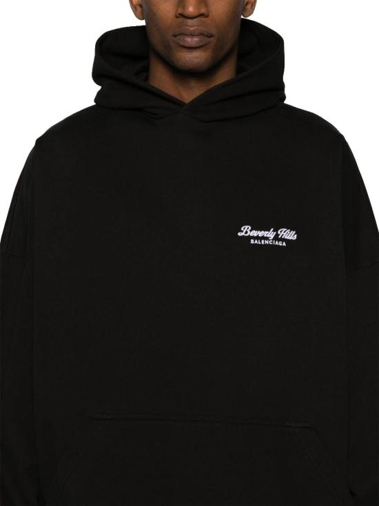 발렌시아가 비버리힐스 오버사이즈 후드 티셔츠 739024TQVS79034 BLACK - BALENCIAGA