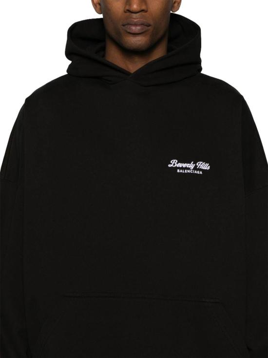  발렌시아가 비버리힐스 오버사이즈 후드 티셔츠 739024TQVS79034 BLACK - BALENCIAGA