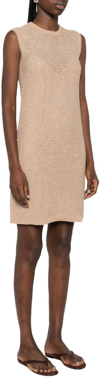26SS 파비아나 필리피 시퀸 코튼 테이프 미니 드레스 ABD276F593M120VR3 BEIGE - FABIANA FILIPPI