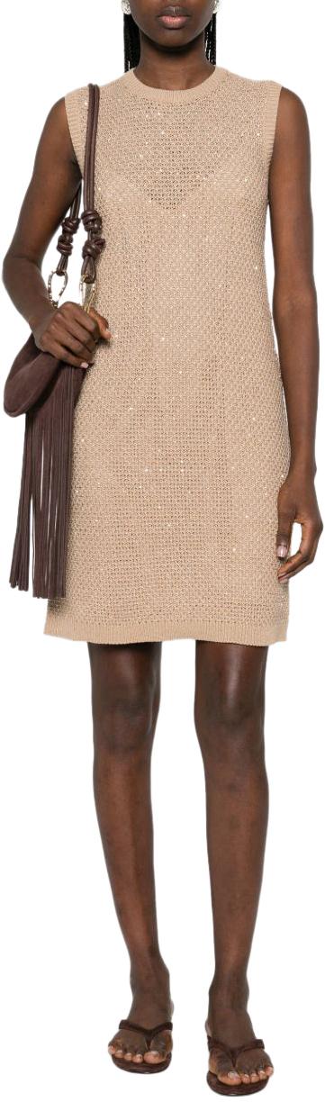 26SS 파비아나 필리피 시퀸 코튼 테이프 미니 드레스 ABD276F593M120VR3 BEIGE - FABIANA FILIPPI