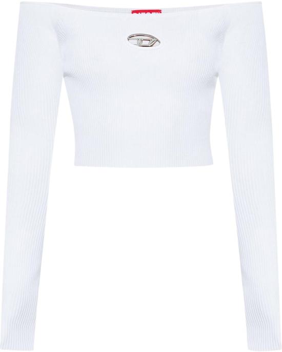 25SS 디젤 M 베라 립 니트 롱슬리브 오프 더 숄더 탑 A141890DLAX100 WHITE