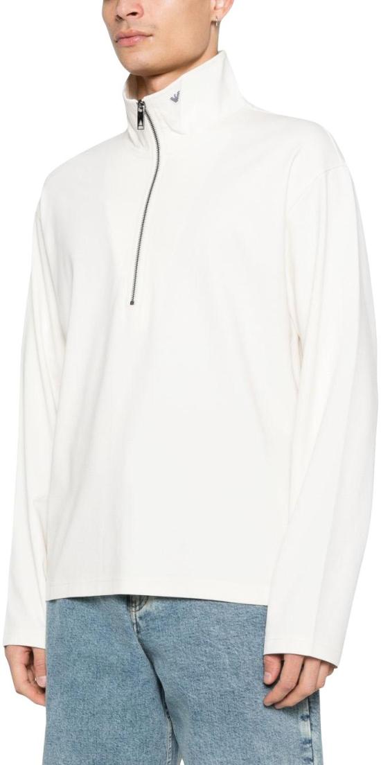 26SS 엠포리오 아르마니 집업 니트 EM004747AF17659U1053 WHITE - EMPORIO ARMANI