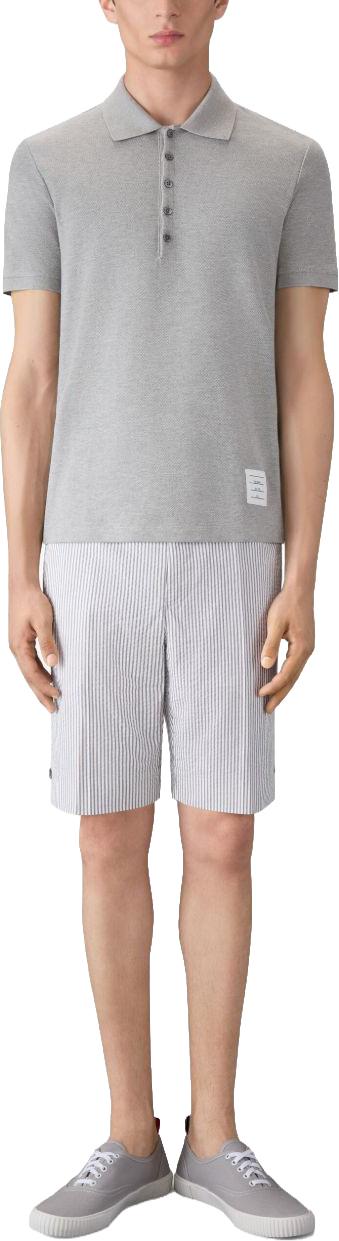 26SS 톰브라운 클래식 피케 4바 숏슬리브 폴로 티셔츠 MJP110P00050055 LICHTGREY - THOM BROWNE
