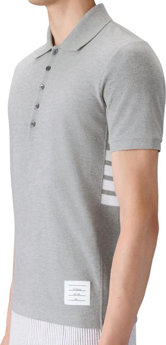 26SS 톰브라운 클래식 피케 4바 숏슬리브 폴로 티셔츠 MJP110P00050055 LICHTGREY - THOM BROWNE